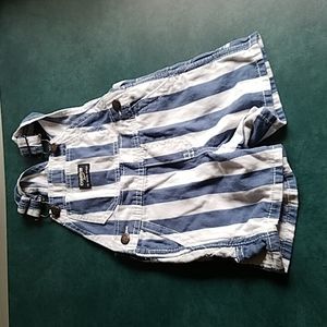 Osh Kosh 9 mth Shortalls blue and white striped